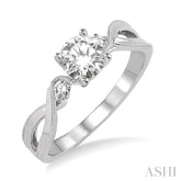 1/20 Ctw Diamond Semi-Mount Engagement Ring in 14K White Gold