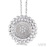 1/50 Ctw Round Cut Diamond Pendant in Sterling Silver with Chain