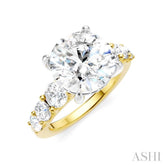 1 1/5 Ctw Round Shape Round Cut Diamond Semi-Mount Engagement Ring in 14K Yellow and White Gold