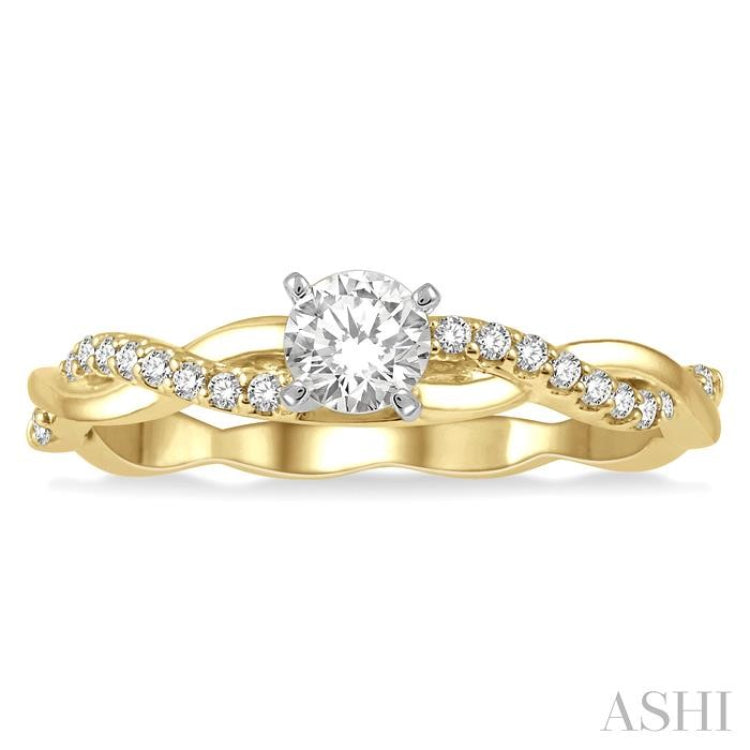 1/10 Ctw Round Center Semi-Mount Diamond Engagement Ring in 14K Yellow and White Gold 1/10 Ctw Round Center Semi-Mount Diamond Engagement Ring in 14K Yellow and White Gold