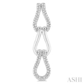 1/10 Ctw Single Cut Diamond Bold Knot Link Fashion Earrings in Sterling Silver