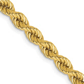 14K 22 inch 4mm Regular Rope with Lobster Clasp Chain