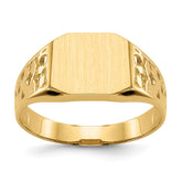 14k 10.5x9.0mm Open Back Mens Signet Ring