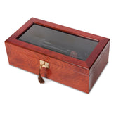 Luxury Giftware Rosewood Veneer High Gloss Finish Glass Window Multi Use Locking Collector Box