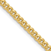 14k 3.5mm Semi-Solid Miami Cuban Chain
