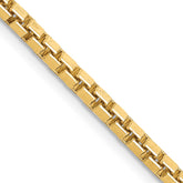 14K 22 inch 2.5mm Box with Lobster Clasp Chain