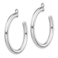 14k White Gold Polished 3x30mm Tube Hoop Earring Jackets 14k White Gold Polished 3x30mm Tube Hoop Earring Jackets