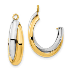 14k Two-tone Polished Double J-Hoop Earring Jackets 14k Two-tone Polished Double J-Hoop Earring Jackets