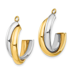 14k Two-tone Polished Double J-Hoop Earring Jackets 14k Two-tone Polished Double J-Hoop Earring Jackets