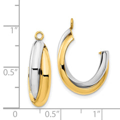 14k Two-tone Polished Double J-Hoop Earring Jackets 14k Two-tone Polished Double J-Hoop Earring Jackets