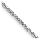 14K White Gold 20 inch 2mm Round Open Link Cable with Lobster Clasp Chain