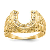 IB Goodman 14k 1/20 carat AA Diamond Mens Horseshoe Nugget Ring