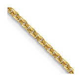 14K 22 inch 2mm Round Open Link Cable with Lobster Clasp Chain
