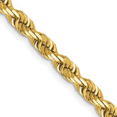 14K 22 Inch 4mm Diamond-cut Quadruple Rope Lobster Clasp Chain