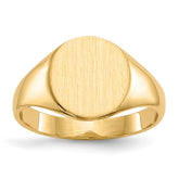 14k 9.5x10.0mm Oval Closed Back Signet Ring