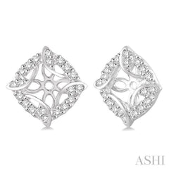 1/4 Ctw Round Cut Diamond Jacket Earrings in 14K White Gold 1/4 Ctw Round Cut Diamond Jacket Earrings in 14K White Gold