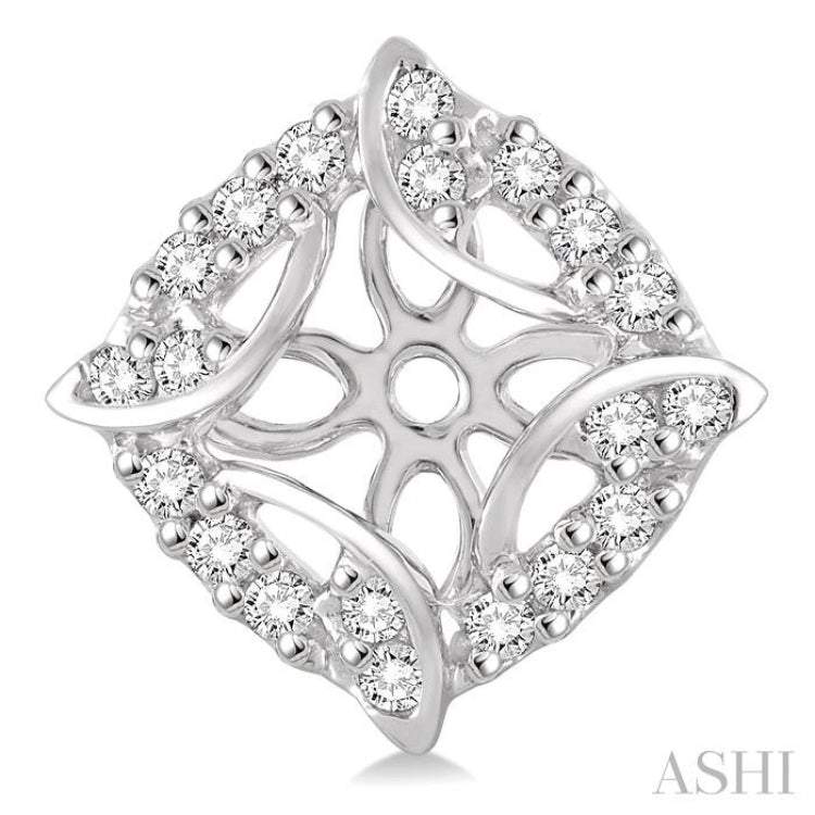 1/4 Ctw Round Cut Diamond Jacket Earrings in 14K White Gold 1/4 Ctw Round Cut Diamond Jacket Earrings in 14K White Gold