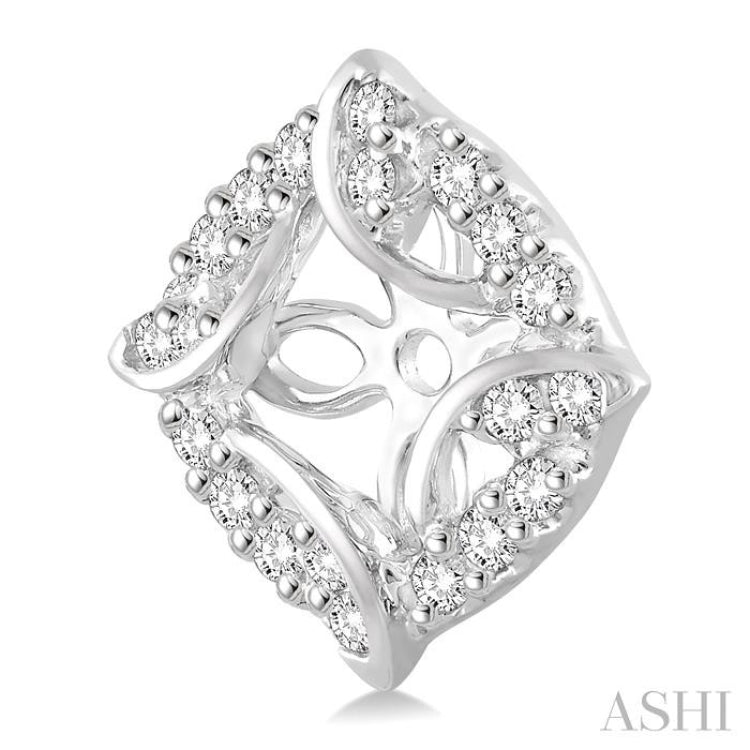 1/4 Ctw Round Cut Diamond Jacket Earrings in 14K White Gold 1/4 Ctw Round Cut Diamond Jacket Earrings in 14K White Gold