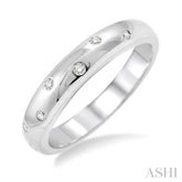 1/20 Ctw Round Cut Diamond Wedding band in Sterling Silver