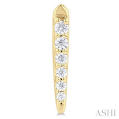 1/10 Ctw Petite Vertical Bar Graduated Round Cut Diamond Fashion Stud Earring in 10K Yellow Gold 1/10 Ctw Petite Vertical Bar Graduated Round Cut Diamond Fashion Stud Earring in 10K Yellow Gold