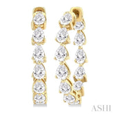 2 5/8 Ctw Inside-Out Pear Cut Diamond Fashion Hoop Earrings in 14K Yellow Gold