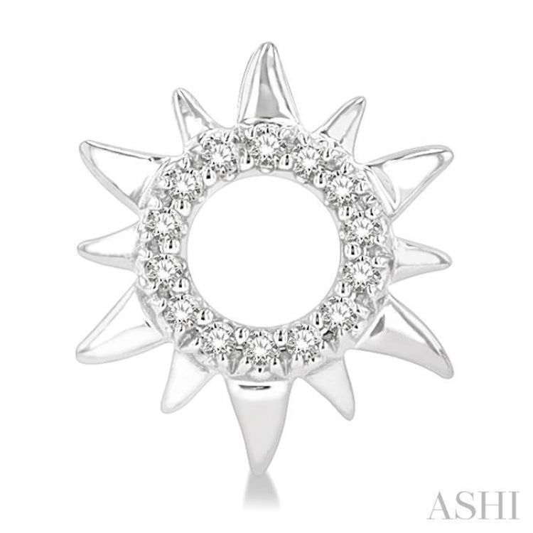 1/10 Ctw Petite Sun Round Cut Diamond Fashion Stud Earring in 10K White Gold 1/10 Ctw Petite Sun Round Cut Diamond Fashion Stud Earring in 10K White Gold