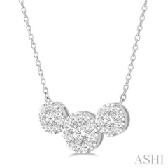 2 Ctw 3-Stone Lovebright Round Cut Diamond Necklace in 14K White Gold 2 Ctw 3-Stone Lovebright Round Cut Diamond Necklace in 14K White Gold
