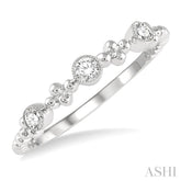 1/5 Ctw Circular Mount Ball Link Round Cut Diamond Bead Bijoux Stackable Band in 14K White Gold