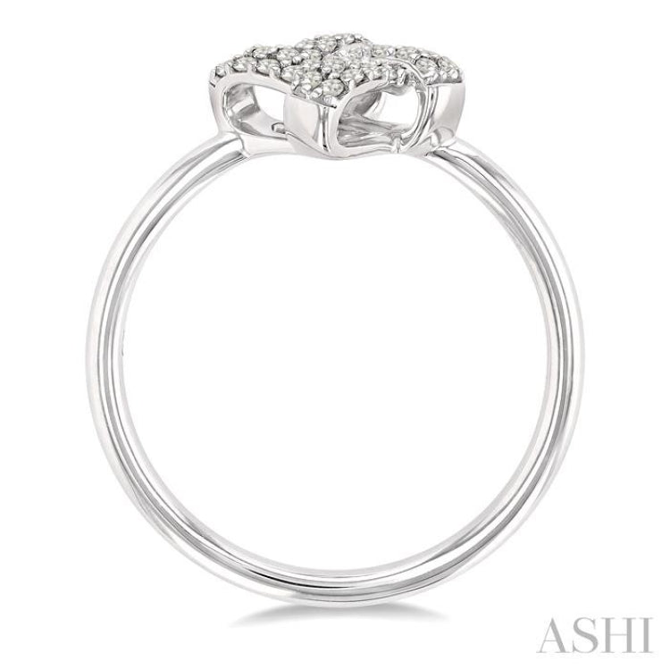 1/10 Ctw Petite Interwoven Round Cut Diamond Fashion Ring in 10K White Gold 1/10 Ctw Petite Interwoven Round Cut Diamond Fashion Ring in 10K White Gold