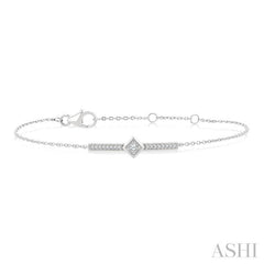 1/10 Ctw Round Cut Diamond Horizontal Bar Fashion Chain Bracelet in 10K White Gold 1/10 Ctw Round Cut Diamond Horizontal Bar Fashion Chain Bracelet in 10K White Gold