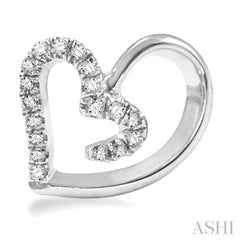 1/10 Ctw Round Cut Diamond Heart Shape Earrings in Sterling Silver 1/10 Ctw Round Cut Diamond Heart Shape Earrings in Sterling Silver