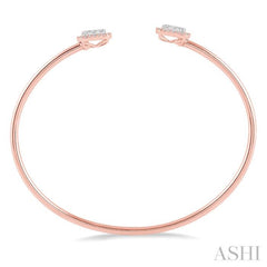 3/4 Ctw Cushion Shape Lovebright Open Cuff Diamond Bangle in 14K Rose and White Gold 3/4 Ctw Cushion Shape Lovebright Open Cuff Diamond Bangle in 14K Rose and White Gold
