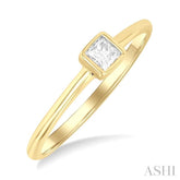 1/6 Ctw Petite Bezel Set Round Cut Diamond Fashion Ring in 10K Yellow Gold