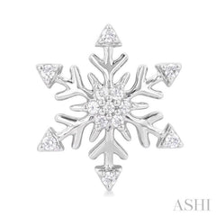 1/10 Ctw Petite Snowflake Round Cut Diamond Halo Fashion Stud Earring in 10K White Gold 1/10 Ctw Petite Snowflake Round Cut Diamond Halo Fashion Stud Earring in 10K White Gold