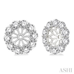 2 Ctw Round Cut Diamond Earring Jacket in 14K White Gold 2 Ctw Round Cut Diamond Earring Jacket in 14K White Gold