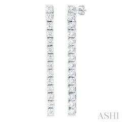 1/2 Ctw Single Line Drop Round Cut Diamond Tennis Earring in 14K White Gold 1/2 Ctw Single Line Drop Round Cut Diamond Tennis Earring in 14K White Gold