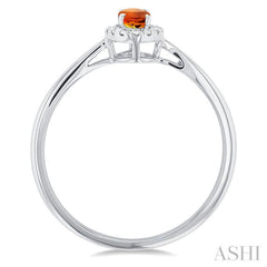 5x3 MM Oval Shape Citrine and 1/20 Ctw Single Cut Diamond Halo Semi-Precious Ring in 10K White Gold 5x3 MM Oval Shape Citrine and 1/20 Ctw Single Cut Diamond Halo Semi-Precious Ring in 10K White Gold