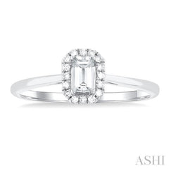 5x3 MM Octagonal Shape White Topaz and 1/20 Ctw Single Cut Diamond Halo Semi-Precious Ring in 10K White Gold 5x3 MM Octagonal Shape White Topaz and 1/20 Ctw Single Cut Diamond Halo Semi-Precious Ring in 10K White Gold