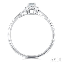5x3 MM Octagonal Shape White Topaz and 1/20 Ctw Single Cut Diamond Halo Semi-Precious Ring in 10K White Gold 5x3 MM Octagonal Shape White Topaz and 1/20 Ctw Single Cut Diamond Halo Semi-Precious Ring in 10K White Gold
