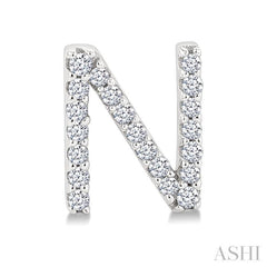 1/8 Ctw Initial 'N' Single Cut Diamond Earrings in 10K White Gold 1/8 Ctw Initial 'N' Single Cut Diamond Earrings in 10K White Gold