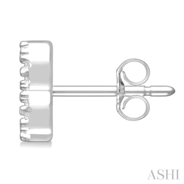 1/8 Ctw Initial 'B' Single Cut Diamond Earrings in 10K White Gold 1/8 Ctw Initial 'B' Single Cut Diamond Earrings in 10K White Gold