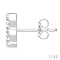 1/8 Ctw Initial 'B' Single Cut Diamond Earrings in 10K White Gold 1/8 Ctw Initial 'B' Single Cut Diamond Earrings in 10K White Gold