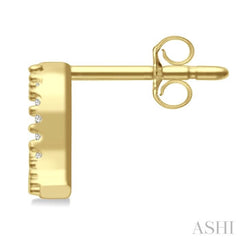 1/8 Ctw Initial 'Q' Single Cut Diamond Earrings in 10K Yellow Gold 1/8 Ctw Initial 'Q' Single Cut Diamond Earrings in 10K Yellow Gold