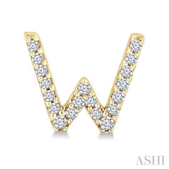 1/8 Ctw Initial 'W' Single Cut Diamond Earrings in 10K Yellow Gold 1/8 Ctw Initial 'W' Single Cut Diamond Earrings in 10K Yellow Gold