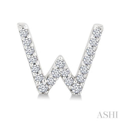 1/8 Ctw Initial 'W' Single Cut Diamond Earrings in 10K White Gold 1/8 Ctw Initial 'W' Single Cut Diamond Earrings in 10K White Gold