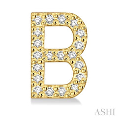 1/8 Ctw Initial 'B' Single Cut Diamond Earrings in 10K Yellow Gold 1/8 Ctw Initial 'B' Single Cut Diamond Earrings in 10K Yellow Gold