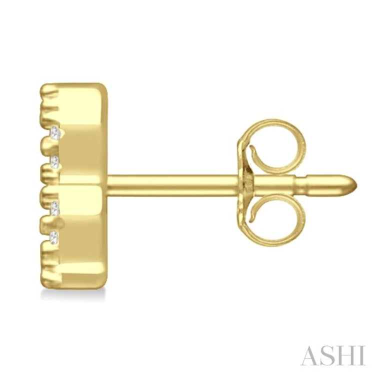 1/8 Ctw Initial 'B' Single Cut Diamond Earrings in 10K Yellow Gold 1/8 Ctw Initial 'B' Single Cut Diamond Earrings in 10K Yellow Gold
