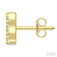 1/8 Ctw Initial 'B' Single Cut Diamond Earrings in 10K Yellow Gold 1/8 Ctw Initial 'B' Single Cut Diamond Earrings in 10K Yellow Gold