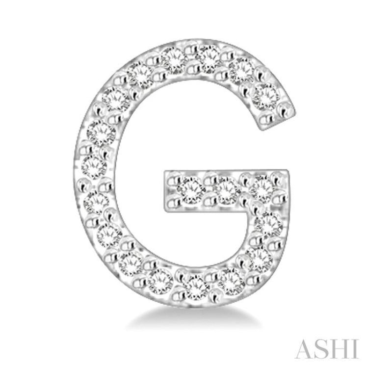 1/8 Ctw Initial 'G' Single Cut Diamond Earrings in 10K White Gold 1/8 Ctw Initial 'G' Single Cut Diamond Earrings in 10K White Gold