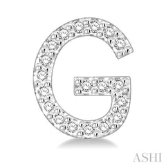 1/8 Ctw Initial 'G' Single Cut Diamond Earrings in 10K White Gold 1/8 Ctw Initial 'G' Single Cut Diamond Earrings in 10K White Gold